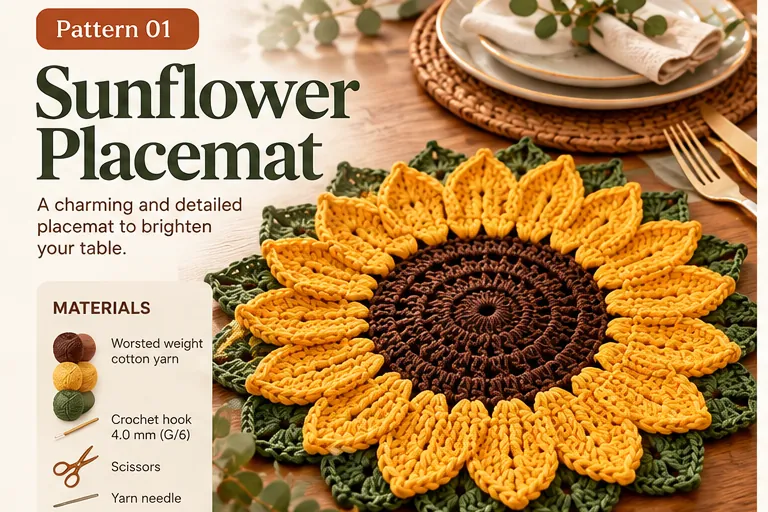 Sunflower Placemat cover page with materials list