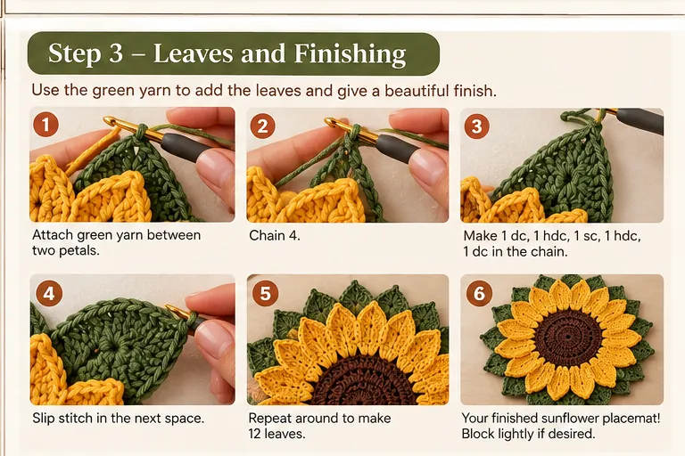 Step 3: leaves and finishing with photos