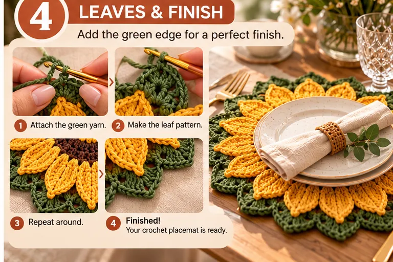 Leaves and finish: green edge step-by-step